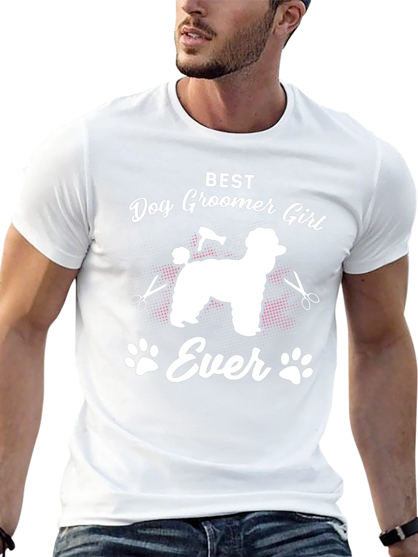 Camiseta Negra Best Dog Groomer Girl Ever