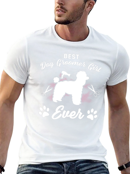 Camiseta Negra Best Dog Groomer Girl Ever