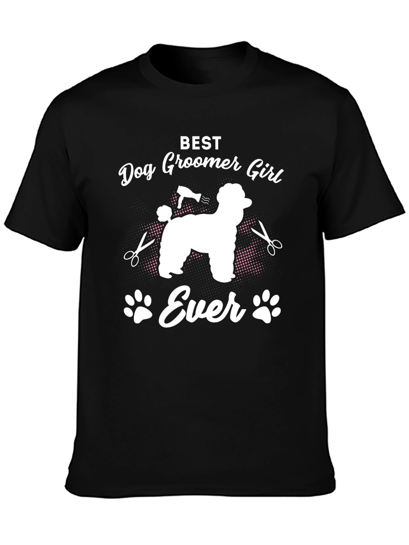 Camiseta Negra Best Dog Groomer Girl Ever