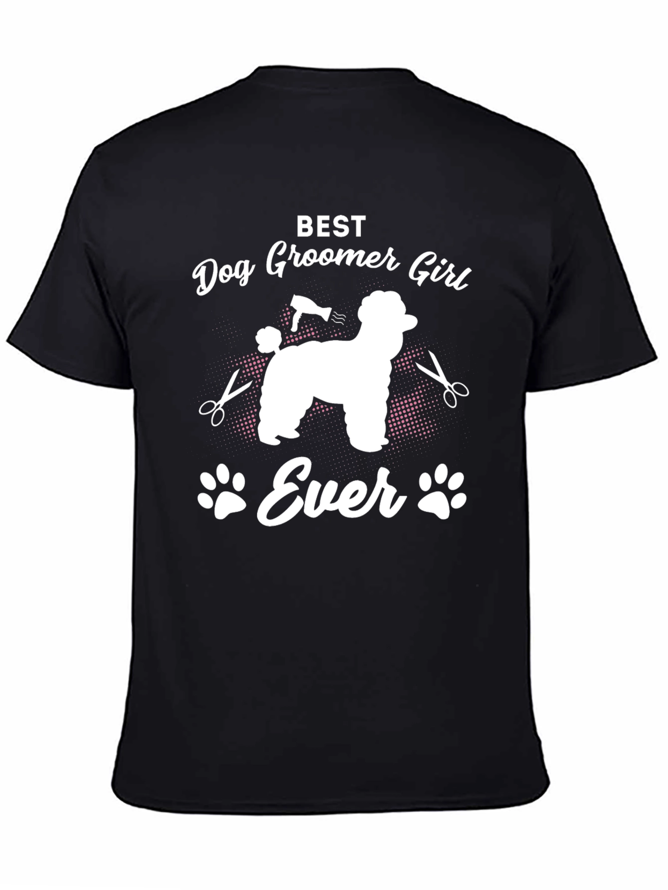 Camiseta Negra Best Dog Groomer Girl Ever