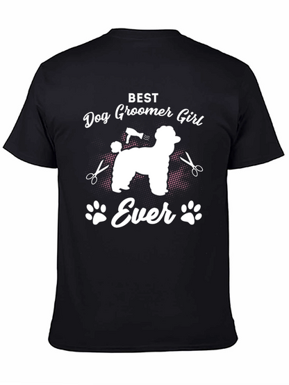 Camiseta Negra Best Dog Groomer Girl Ever