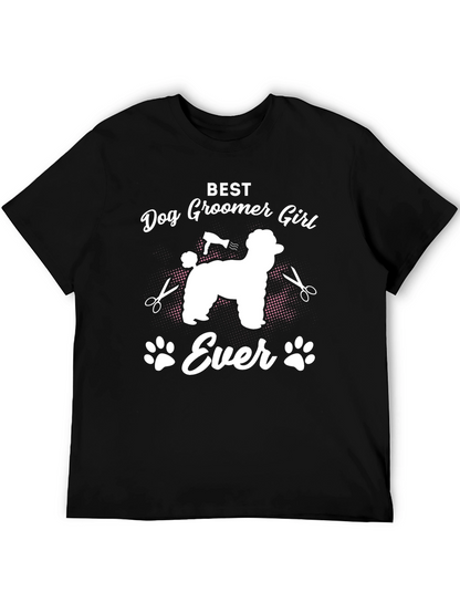 Camiseta Negra Best Dog Groomer Girl Ever