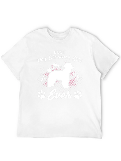 Camiseta Negra Best Dog Groomer Girl Ever