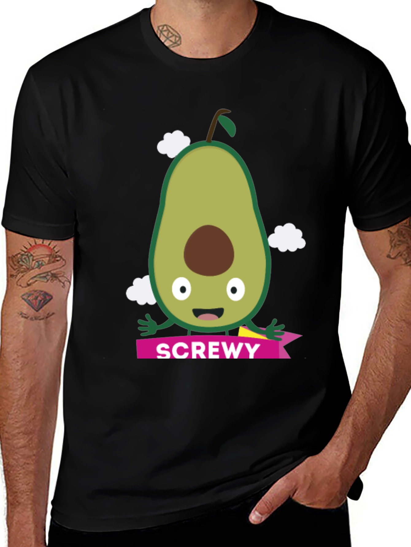 Camiseta Negra con Aguacate SCREWY