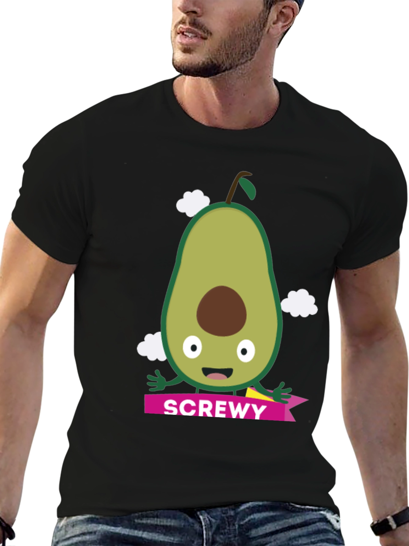 Camiseta Negra con Aguacate SCREWY