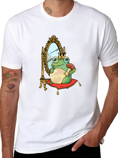 Camiseta Hombre Rana Príncipe Corona Espejo