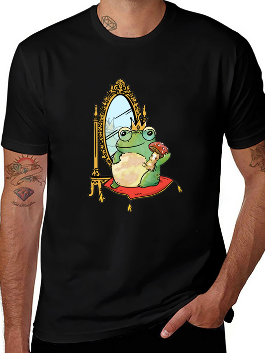 Camiseta Hombre Rana Príncipe Corona Espejo
