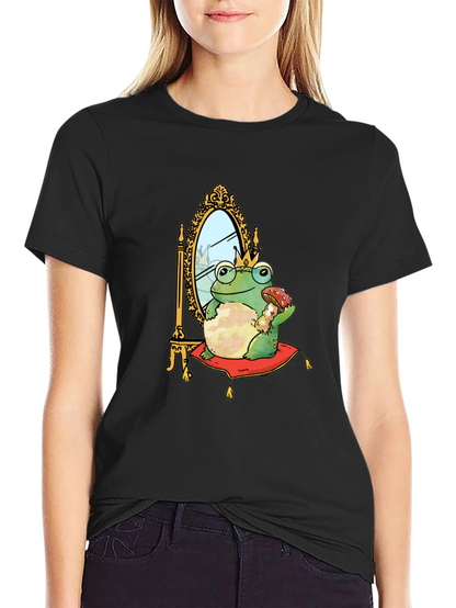 Camiseta Hombre Rana Príncipe Corona Espejo