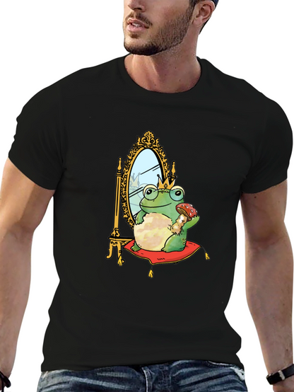 Camiseta Hombre Rana Príncipe Corona Espejo