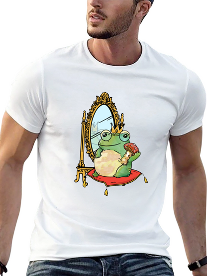 Camiseta Hombre Rana Príncipe Corona Espejo