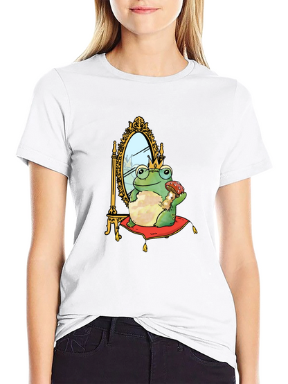Camiseta Hombre Rana Príncipe Corona Espejo