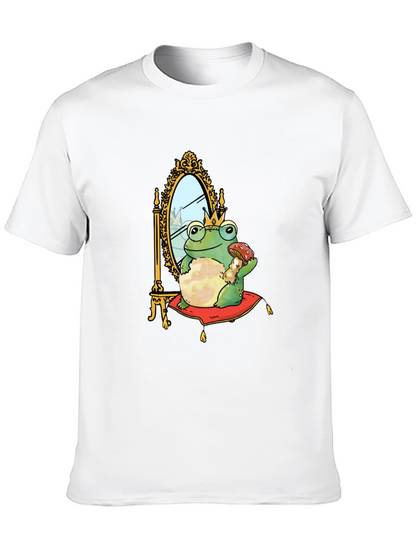 Camiseta Hombre Rana Príncipe Corona Espejo