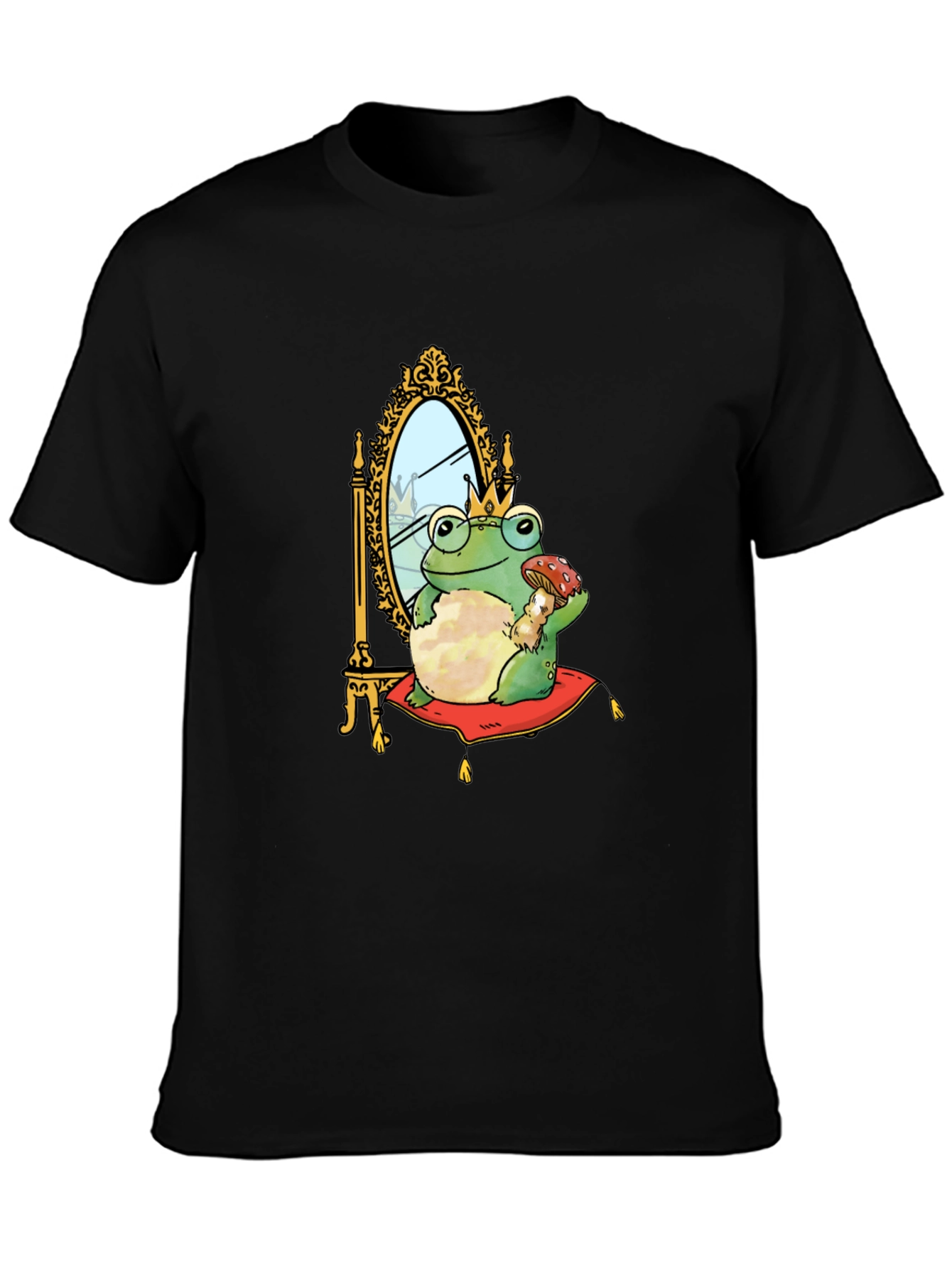 Camiseta Hombre Rana Príncipe Corona Espejo