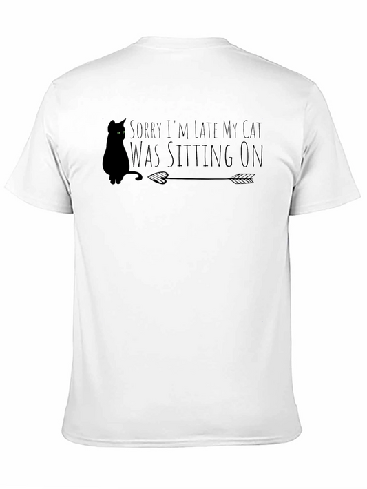 Camiseta Negra con Diseño Divertido de Gato