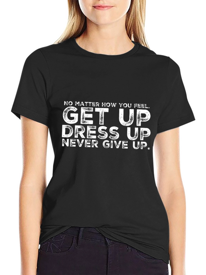 Camiseta Motivacional Negra: ¡Levántate Vístete No te Rindas!