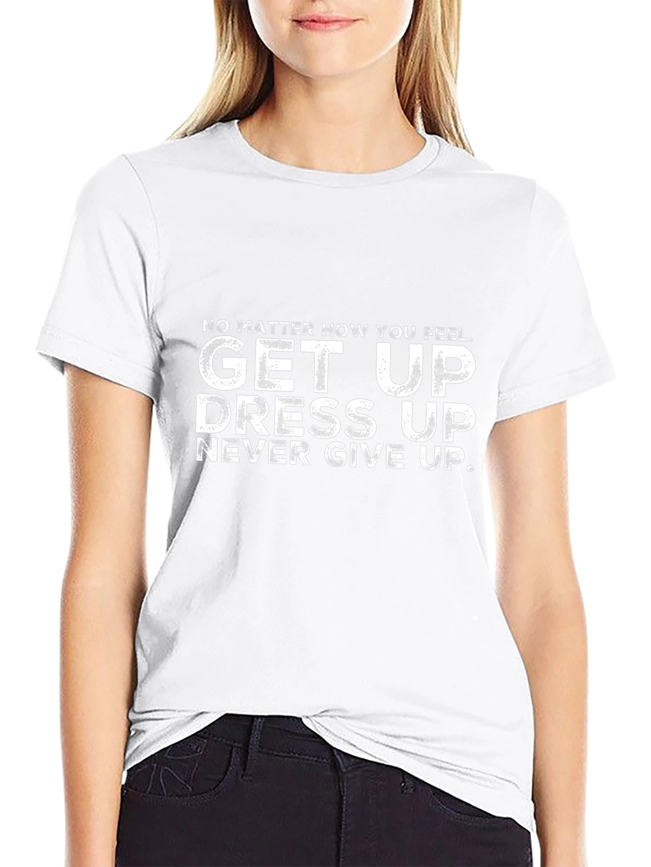 Camiseta Motivacional Negra: ¡Levántate Vístete No te Rindas!