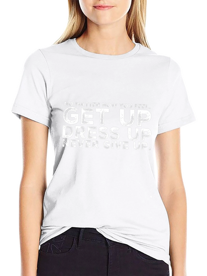 Camiseta Motivacional Negra: ¡Levántate Vístete No te Rindas!