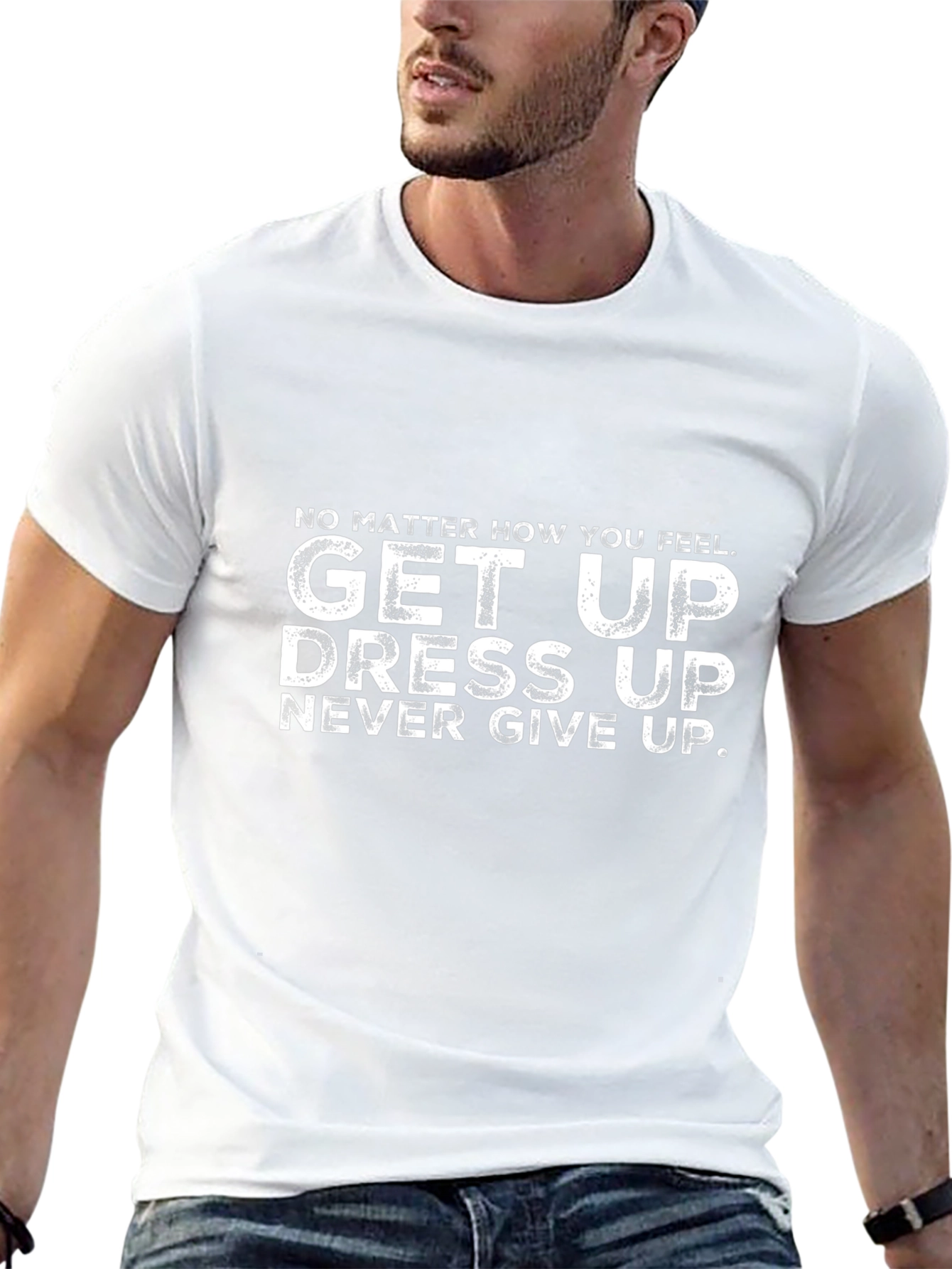 Camiseta Motivacional Negra: ¡Levántate Vístete No te Rindas!