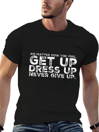 Camiseta Motivacional Negra: ¡Levántate Vístete No te Rindas!