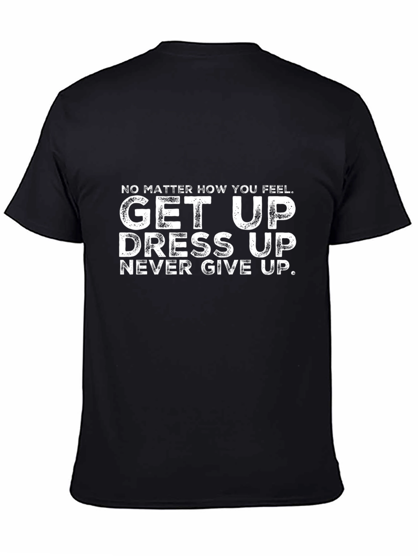 Camiseta Motivacional Negra: ¡Levántate Vístete No te Rindas!