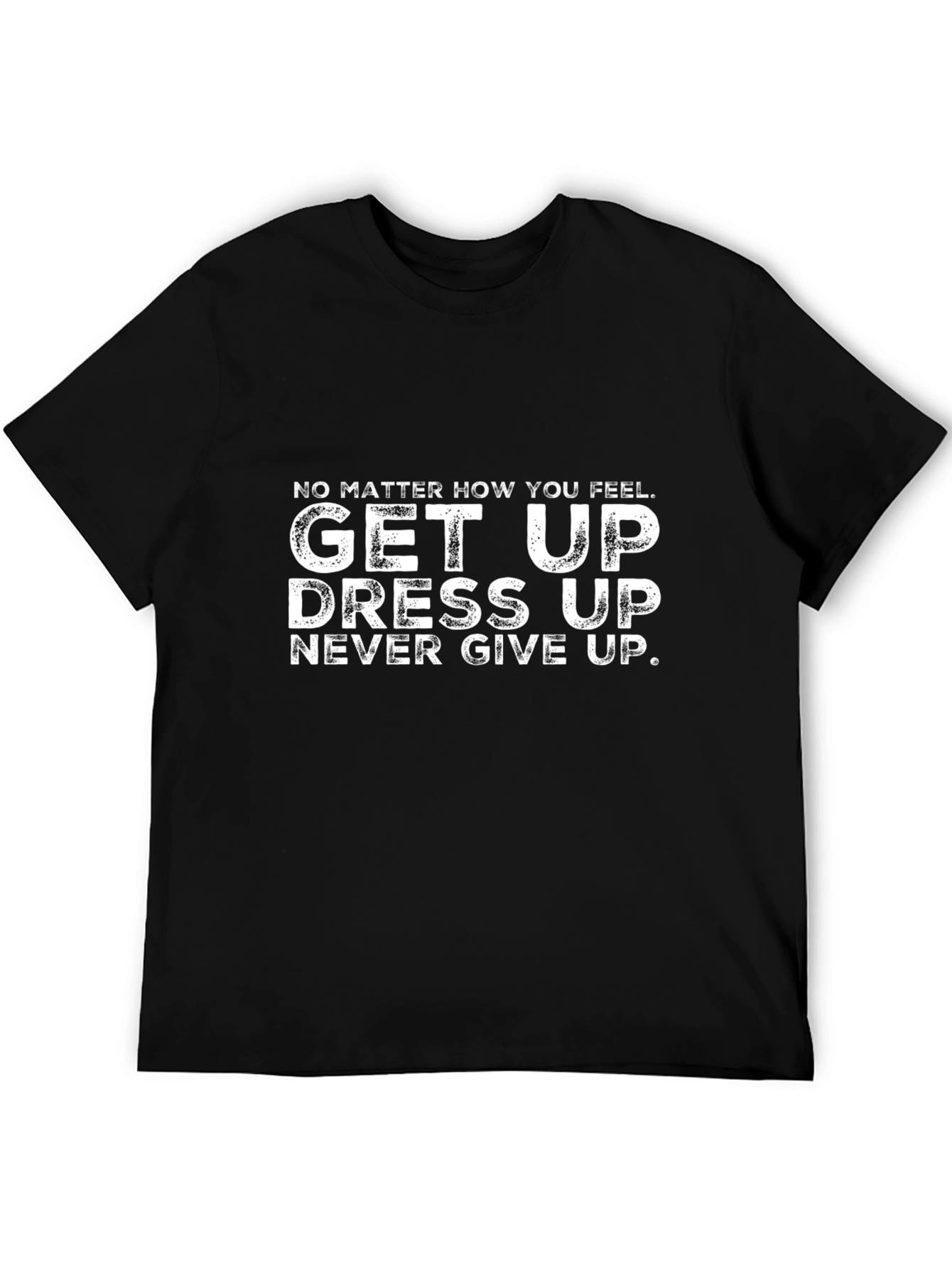 Camiseta Motivacional Negra: ¡Levántate Vístete No te Rindas!