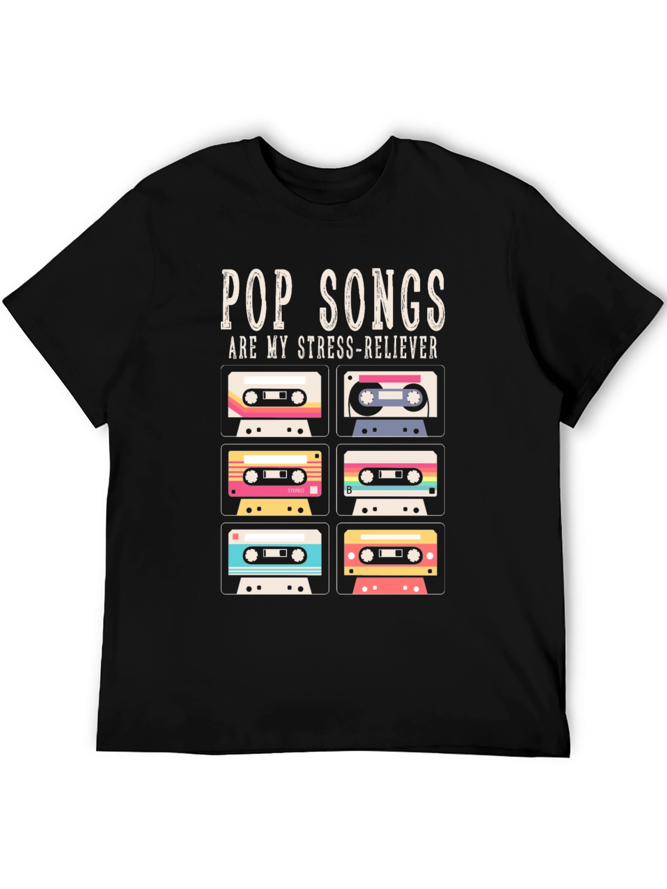 Camiseta Retro Pop Songs Stress-Reliever