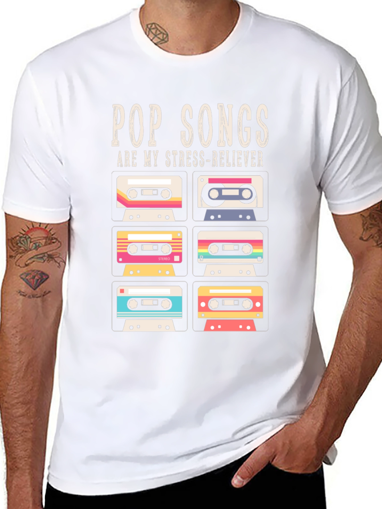 Camiseta Retro Pop Songs Stress-Reliever