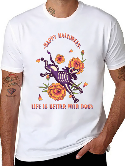 Camiseta Halloween Life is Better With Dogs