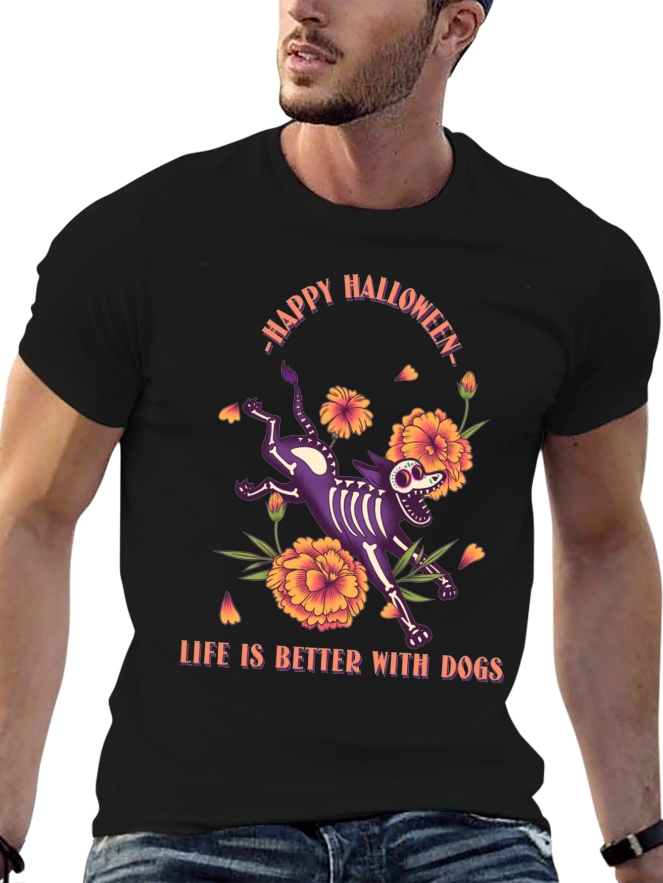 Camiseta Halloween Life is Better With Dogs