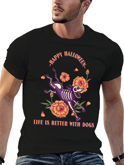 Camiseta Halloween Life is Better With Dogs