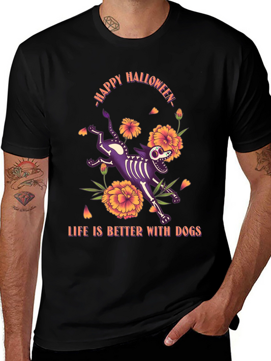 Camiseta Halloween Life is Better With Dogs