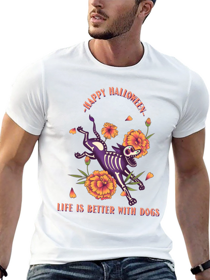 Camiseta Halloween Life is Better With Dogs