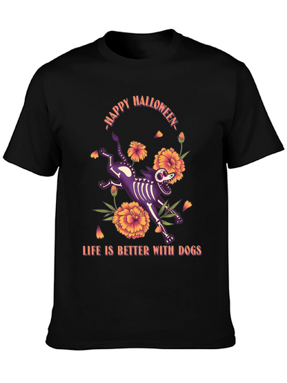 Camiseta Halloween Life is Better With Dogs