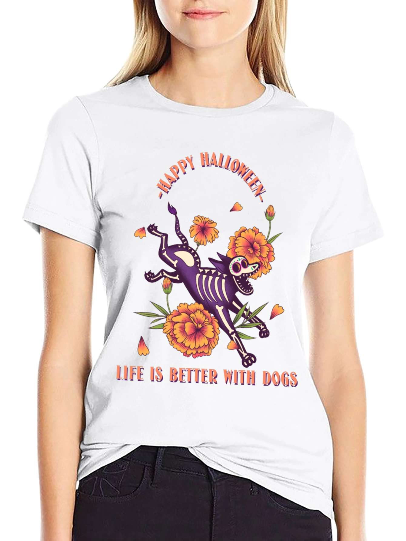 Camiseta Halloween Life is Better With Dogs