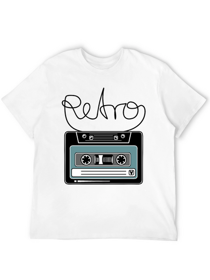 Camiseta Negra Retro con Diseño de Cassette