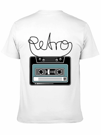 Camiseta Negra Retro con Diseño de Cassette