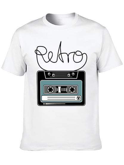 Camiseta Negra Retro con Diseño de Cassette