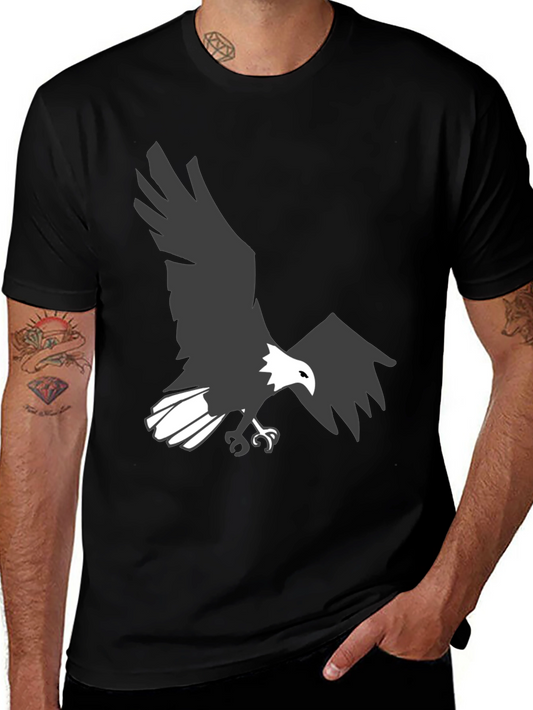 Camiseta Negra con Águila Imponente para Hombre