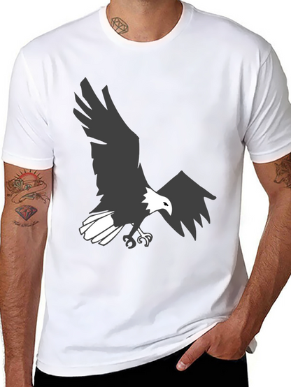Camiseta Negra con Águila Imponente para Hombre