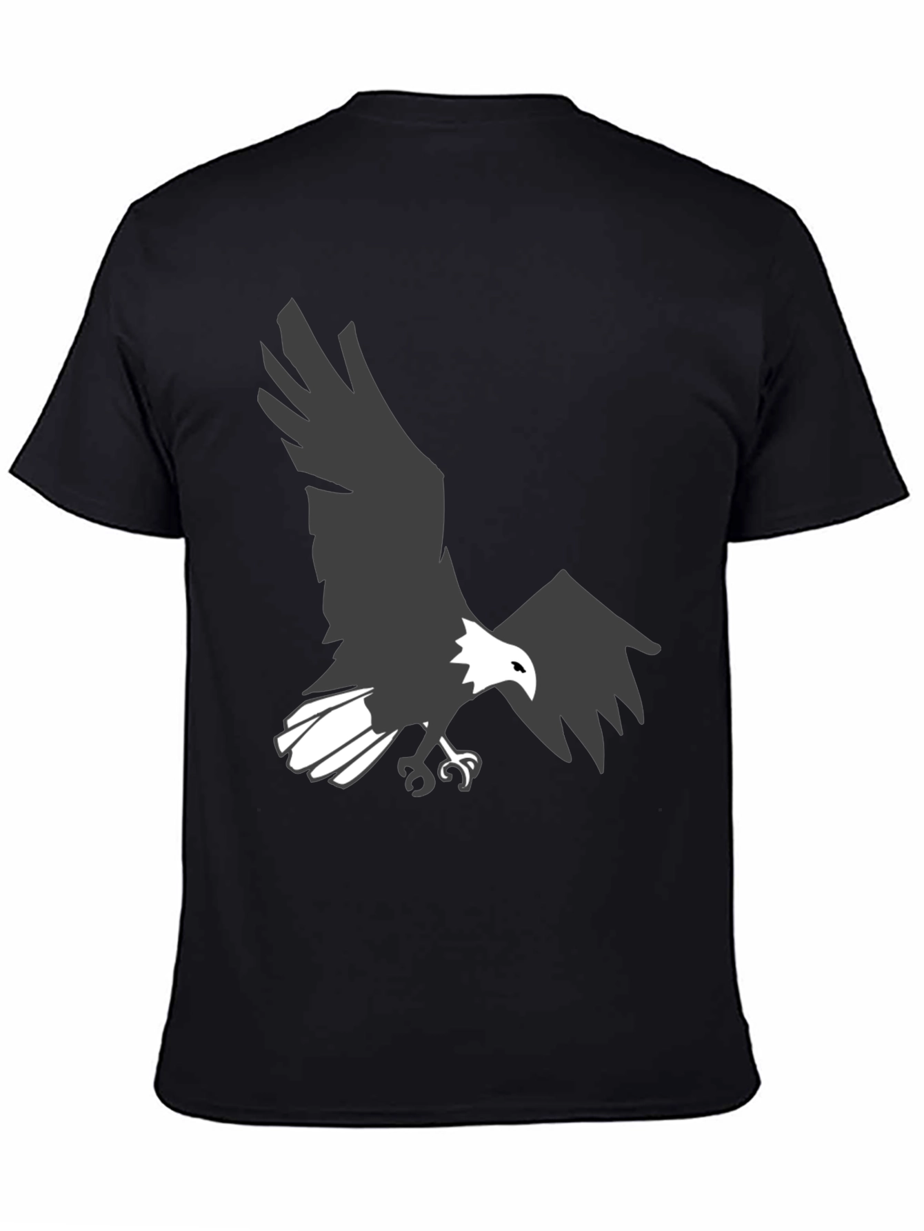 Camiseta Negra con Águila Imponente para Hombre