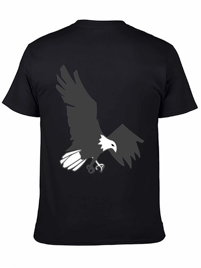 Camiseta Negra con Águila Imponente para Hombre