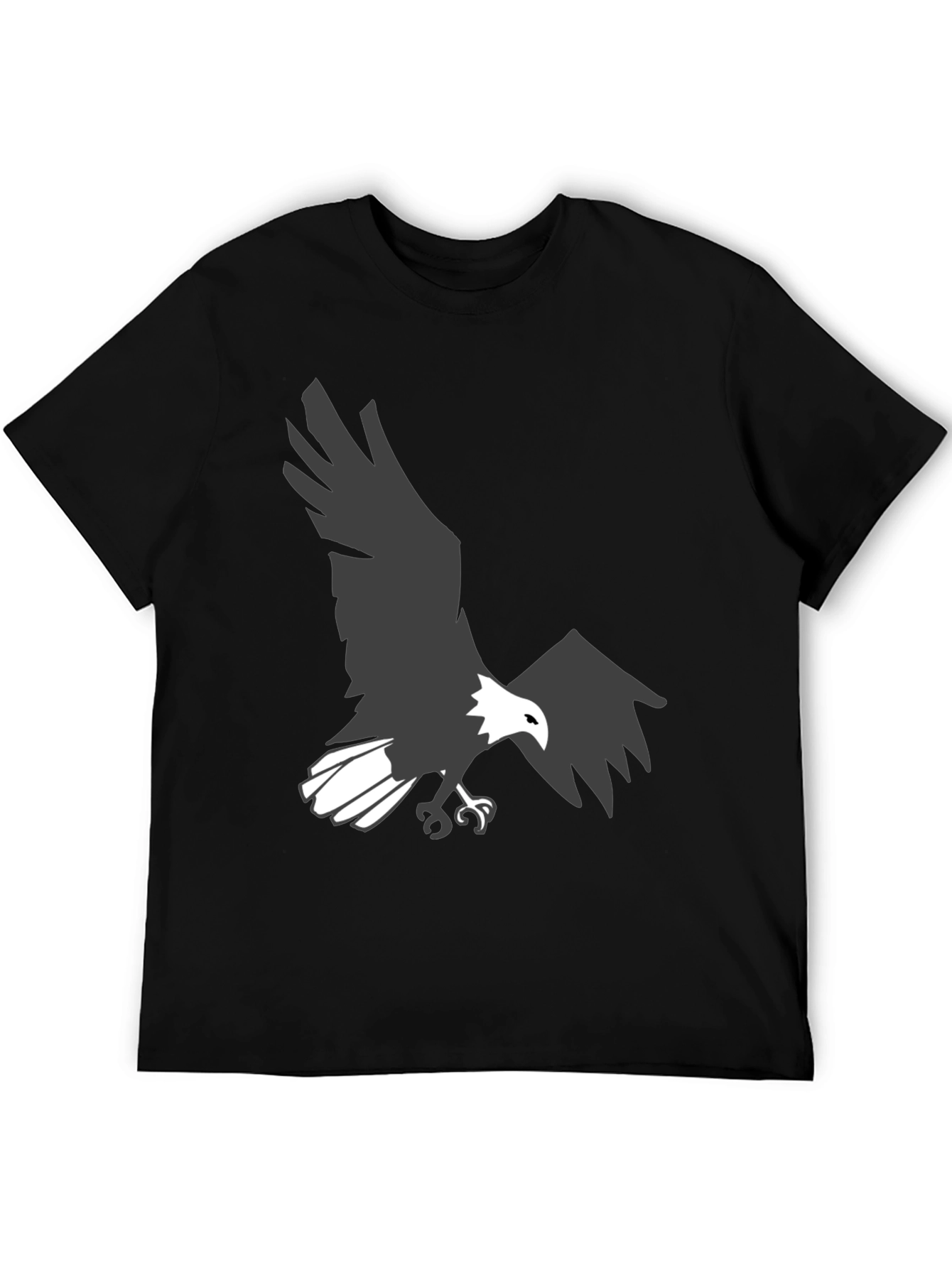 Camiseta Negra con Águila Imponente para Hombre