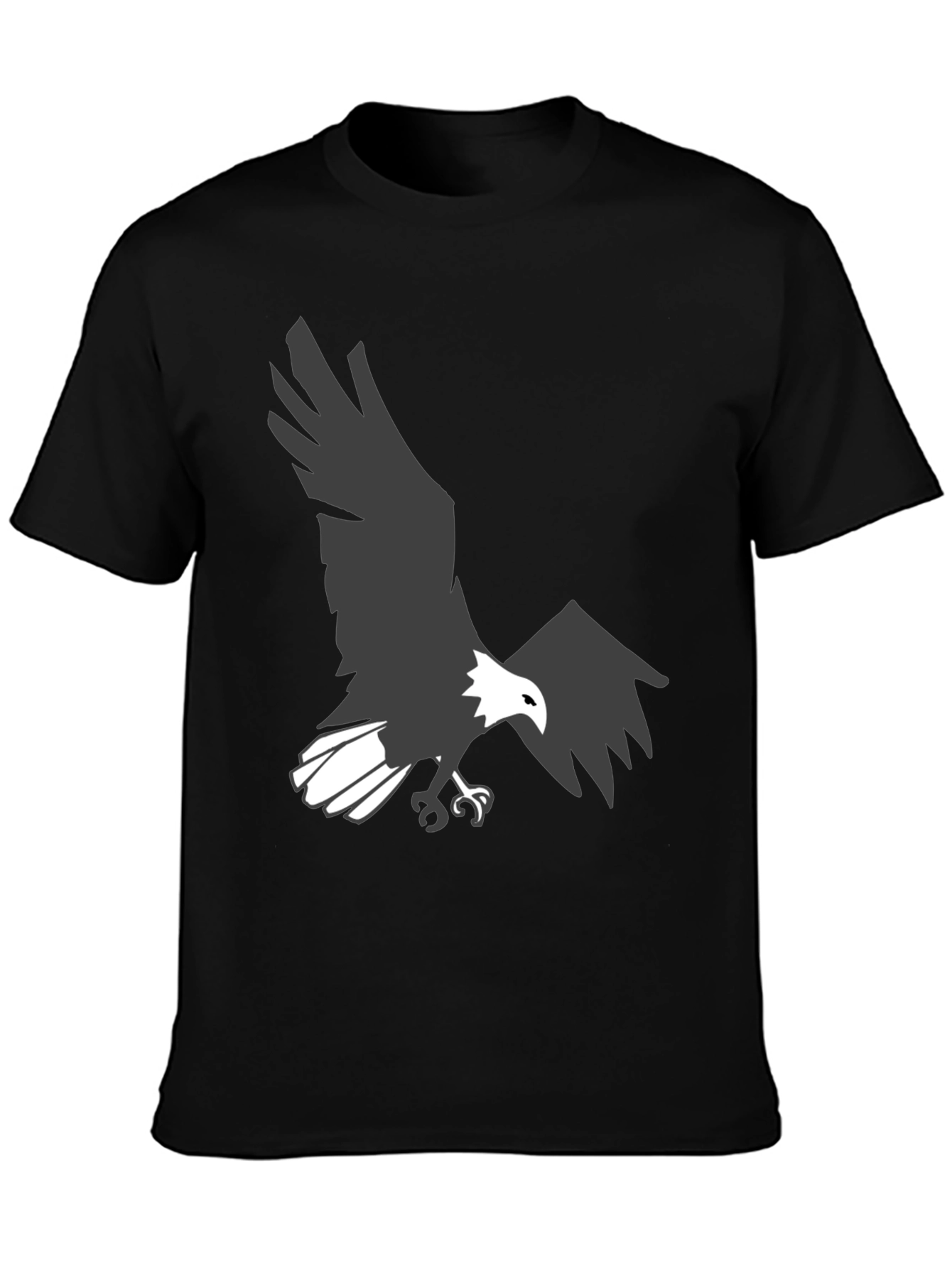 Camiseta Negra con Águila Imponente para Hombre