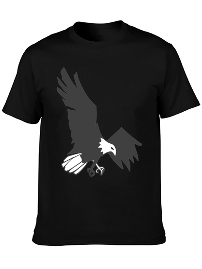 Camiseta Negra con Águila Imponente para Hombre