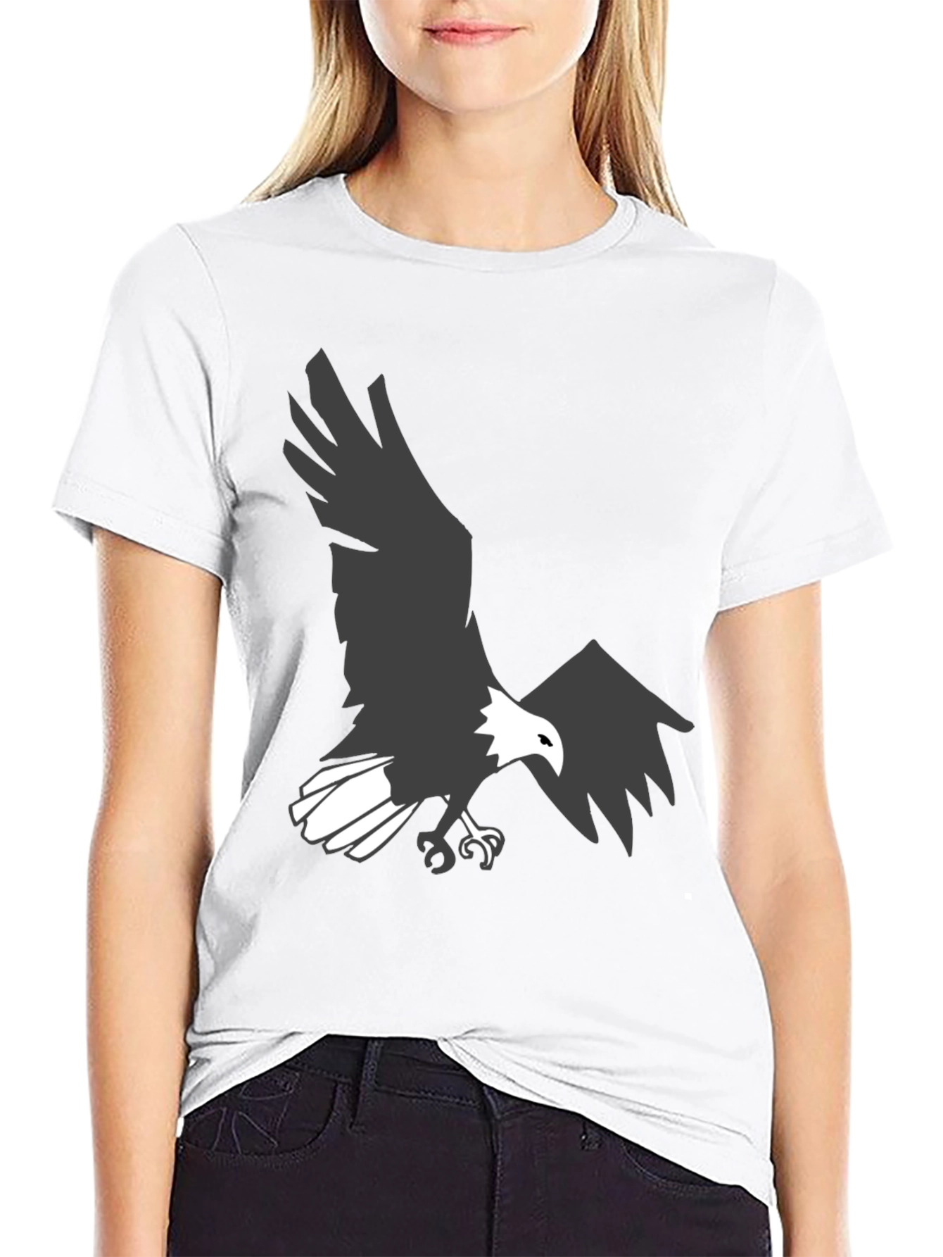 Camiseta Negra con Águila Imponente para Hombre
