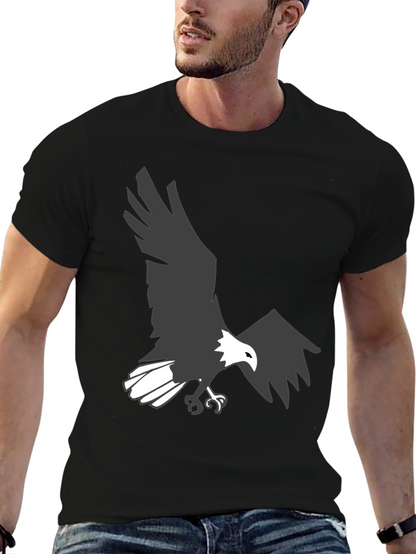 Camiseta Negra con Águila Imponente para Hombre
