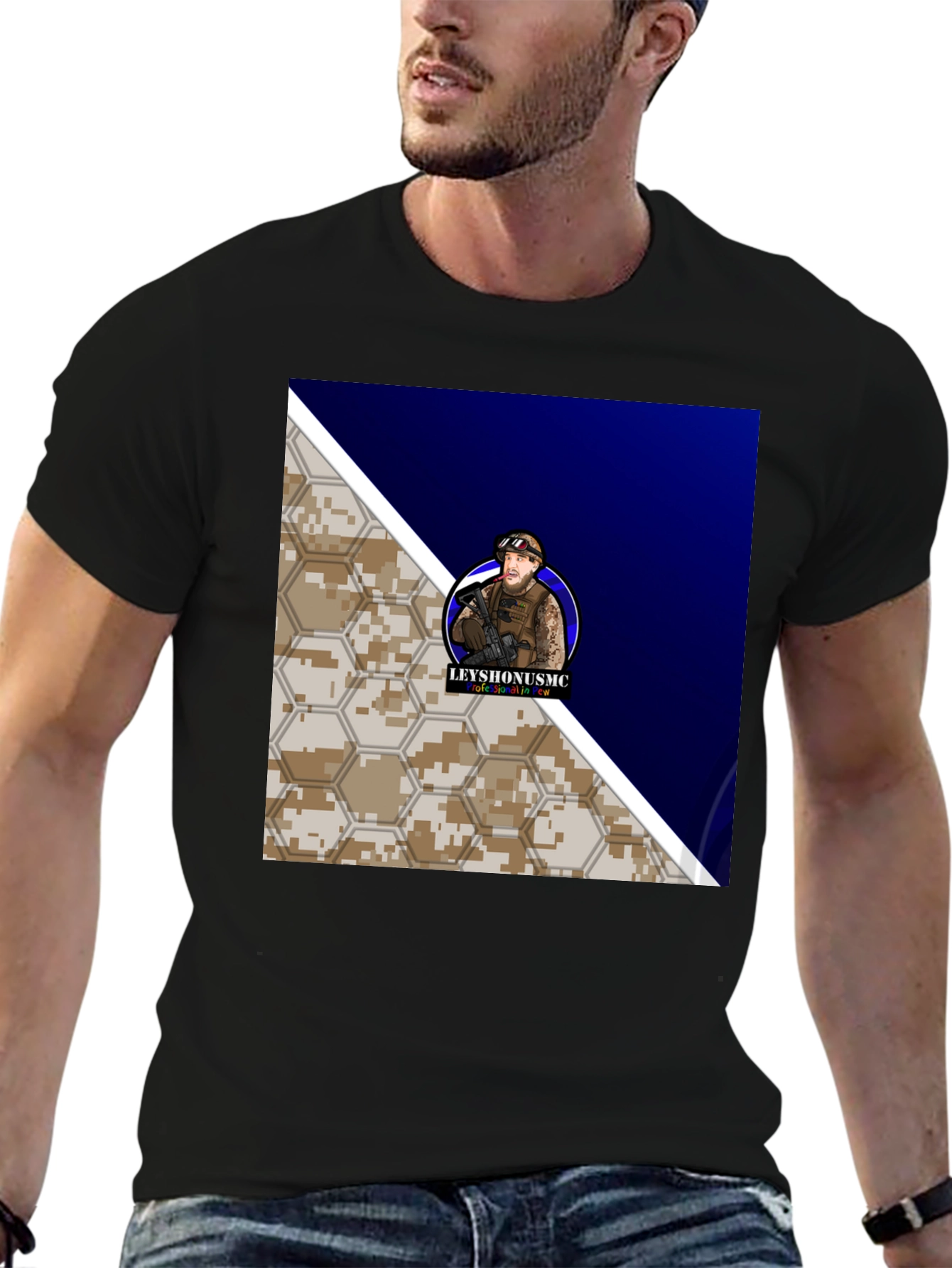 Camiseta Hombre Diseño Militar Leyshonusmc