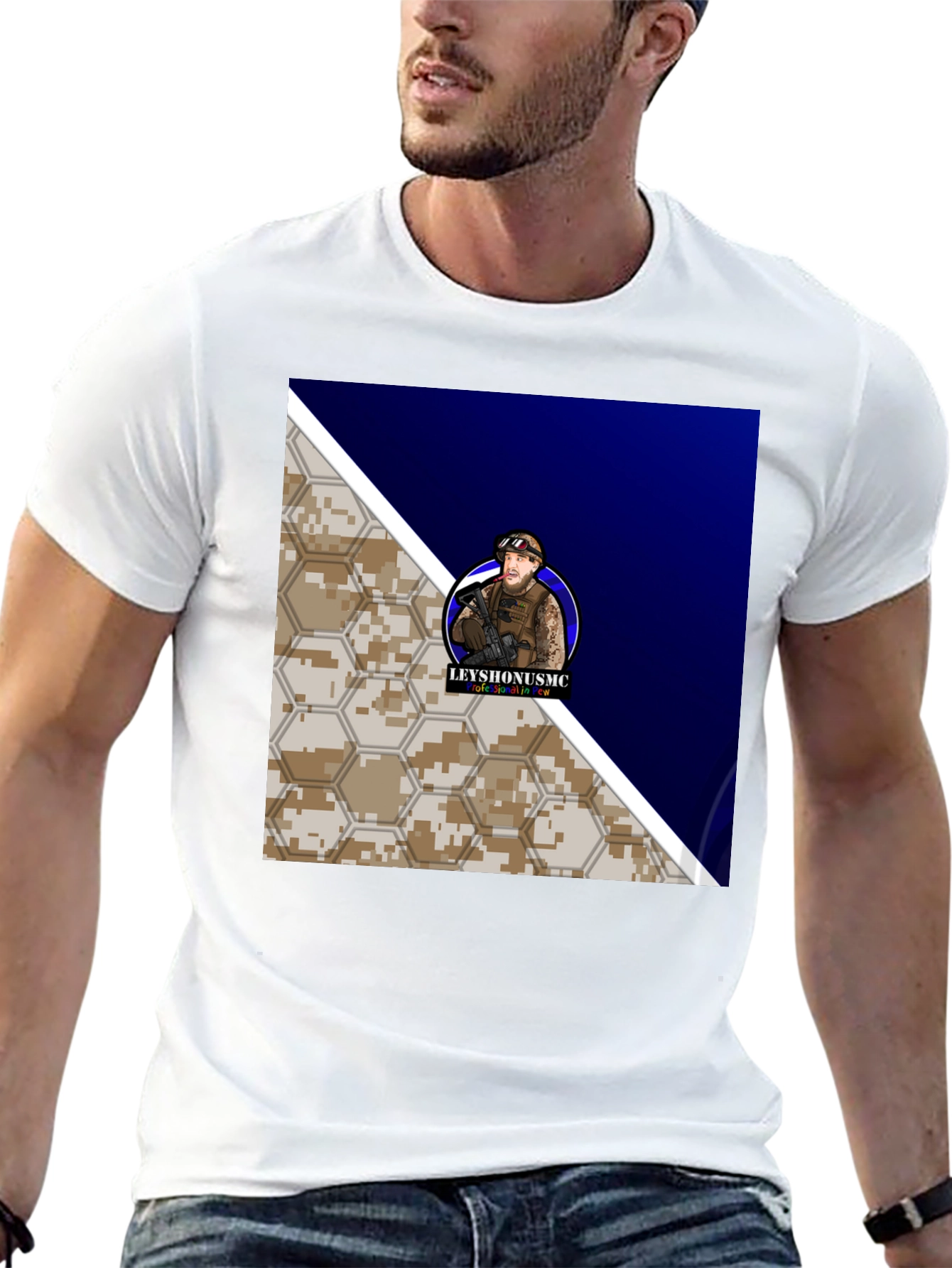 Camiseta Hombre Diseño Militar Leyshonusmc