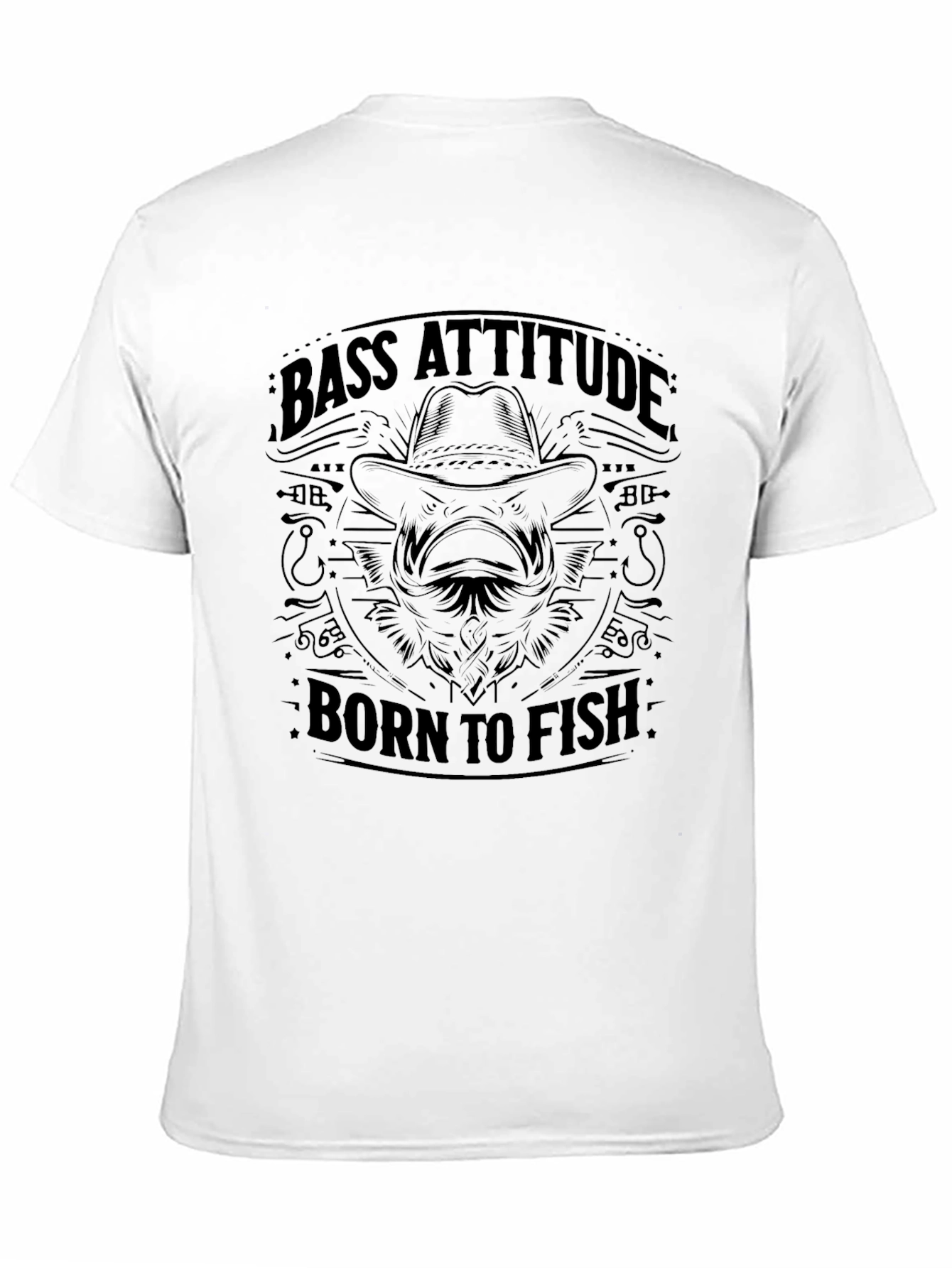 Camiseta Negra Bass Attitude: Born to Fish