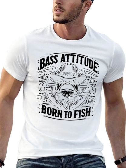 Camiseta Negra Bass Attitude: Born to Fish